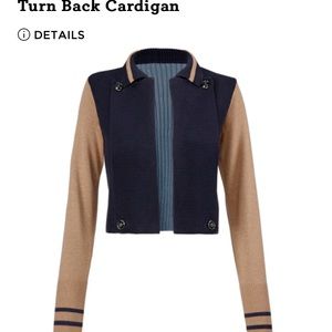 CAbi Turnback cardigan sweater. Size SMALL.